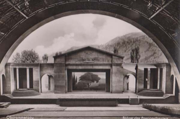 Oberammergau Buhne The Theatre Building Germany Passion Play Stage RPC Postcard