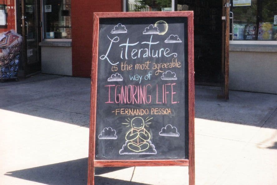 Oblong Books Rhinebeck New York USA Book Shop Blackboard Sign Postcard