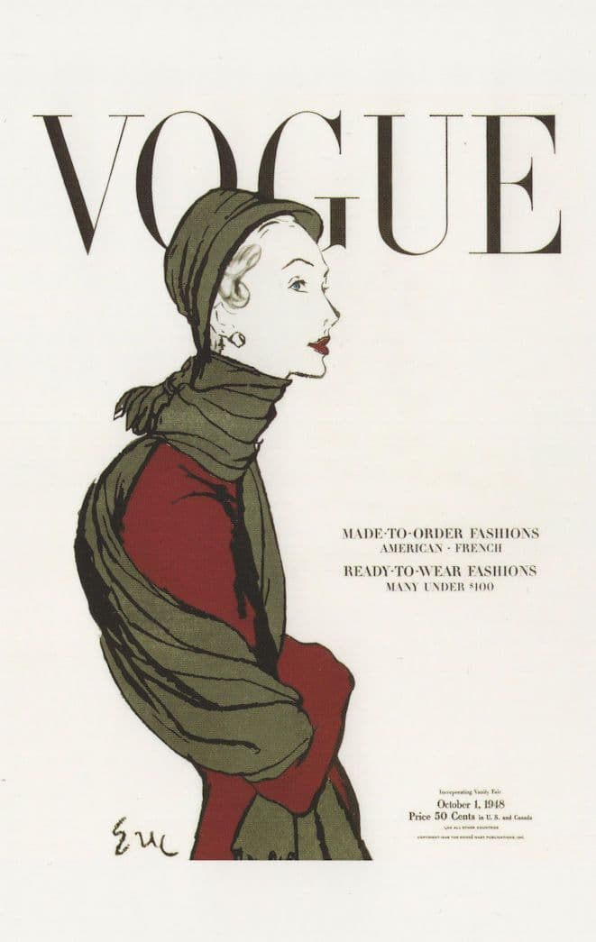 October 1948 Ladies 1940s Huge Scarf Fashions Magazine Postcard