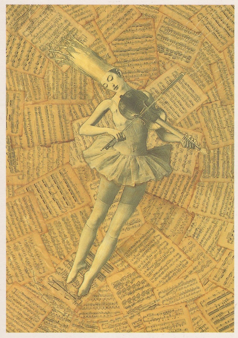 Ode To A Violin Fantasy Art Queen Musician Painting Postcard