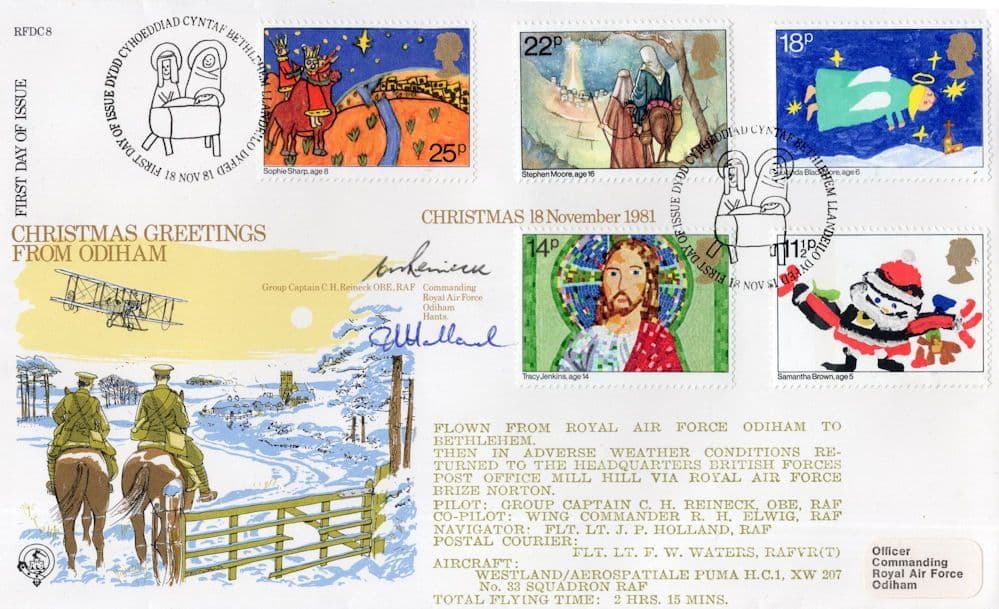 Odiham Military Glider Flight Hand Signed RAF Christmas FDC