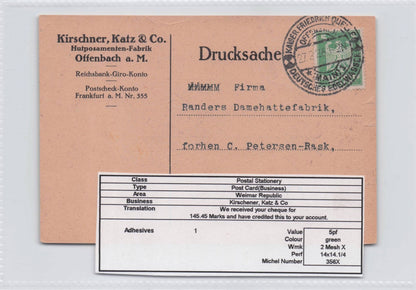 Offenbach Industry Factory Weimar Republic Germany Old 1926 Postcard