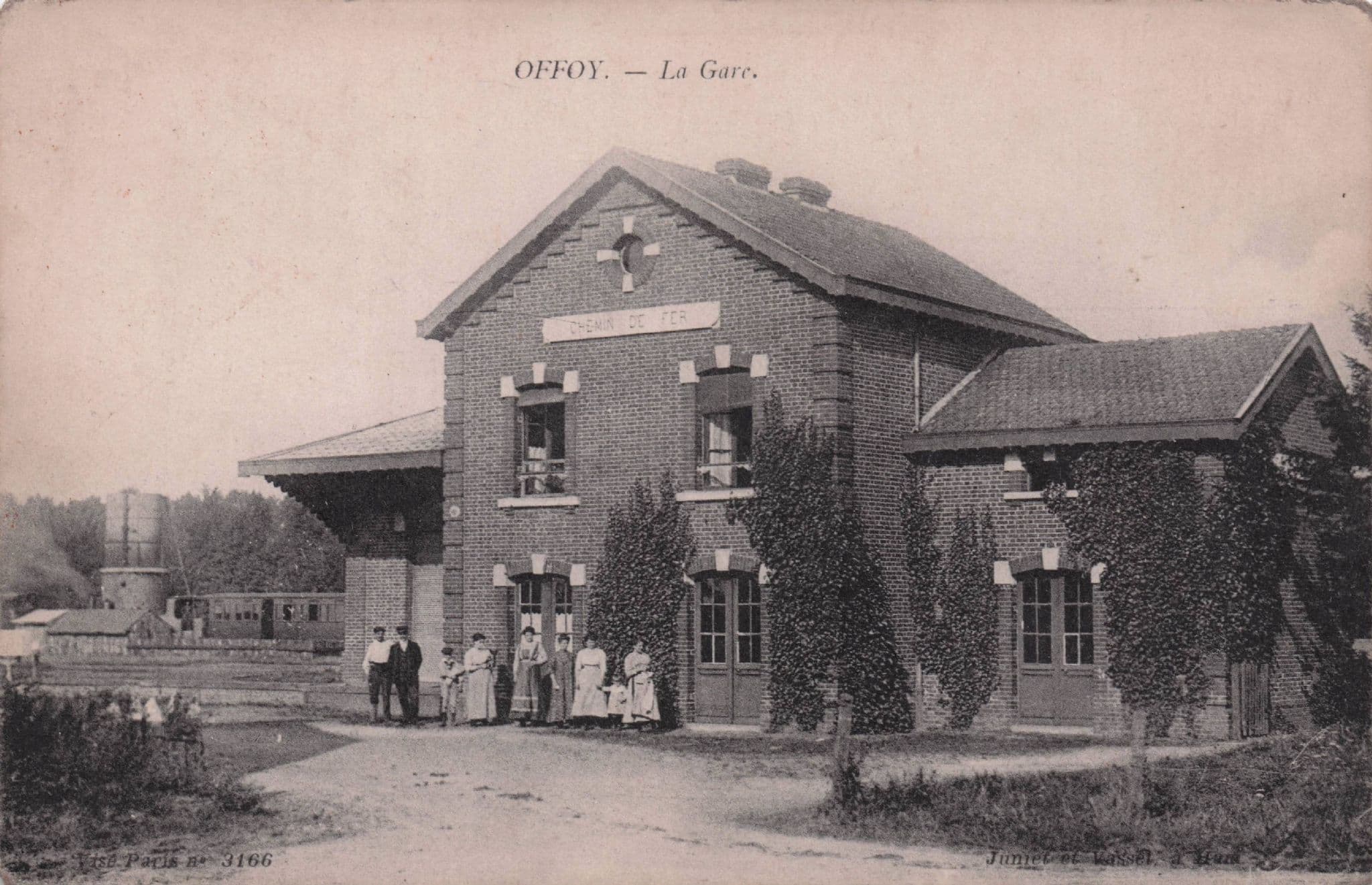 Offoy La Gare Chemin De Fer Railway Station Rare French Antique Postcard
