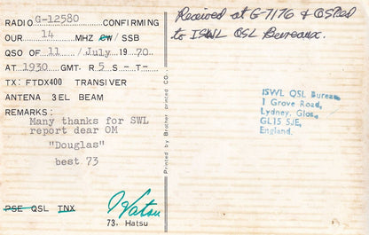 Okazaki Aichi Japan Amateur Radio Station QSL Radio Card