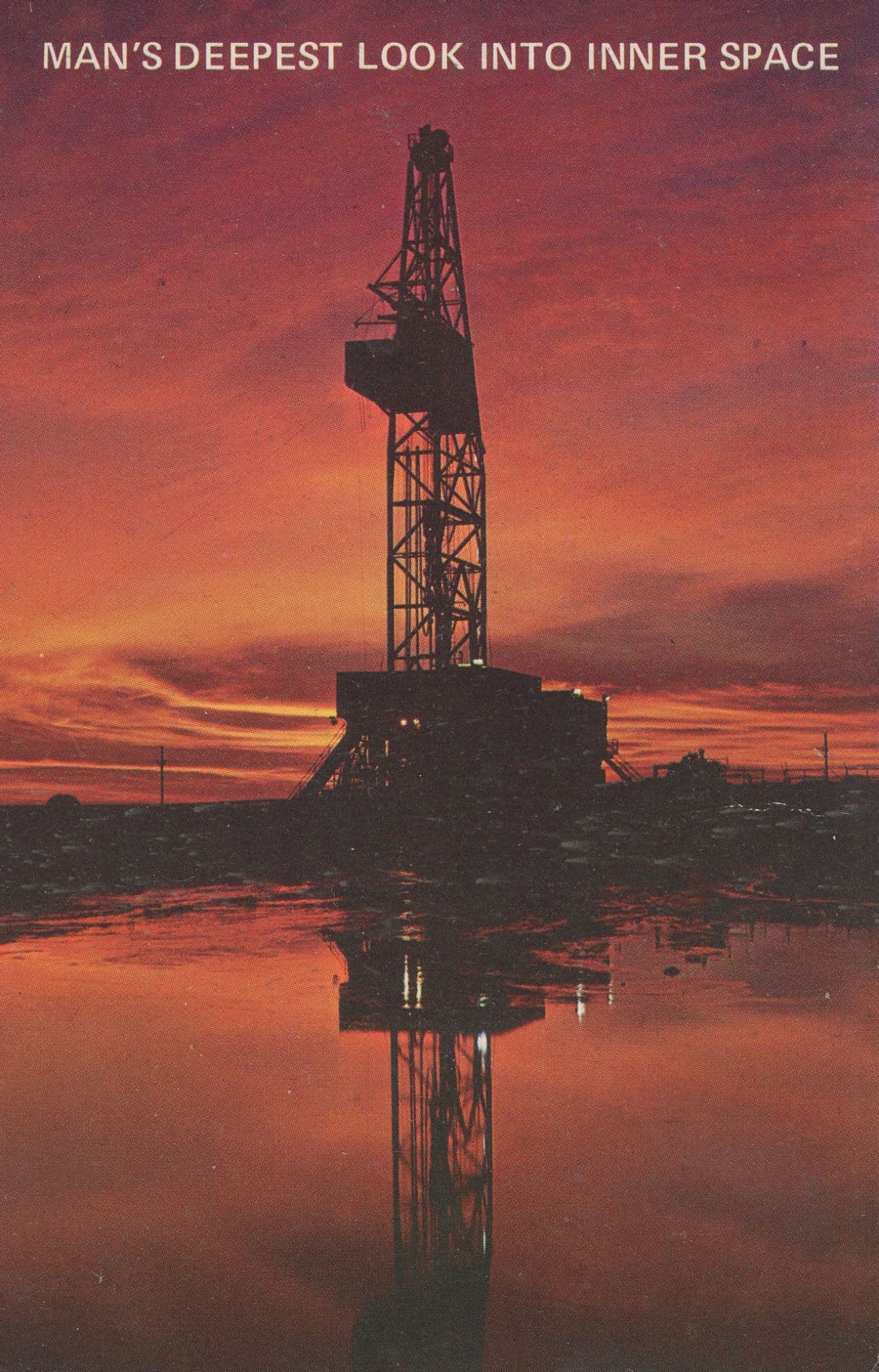 Oklahoma Gas Wildcat Lone Star Oil Rig Inner Space USA Old Postcard