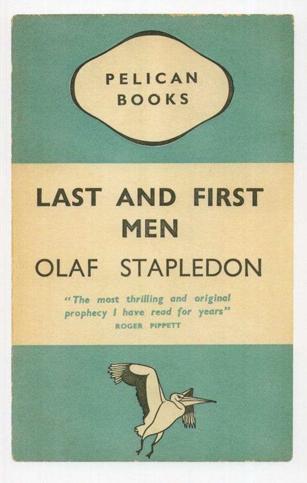 Olaf Stapledon Last & First Men 1937 Science Fiction Book Postcard