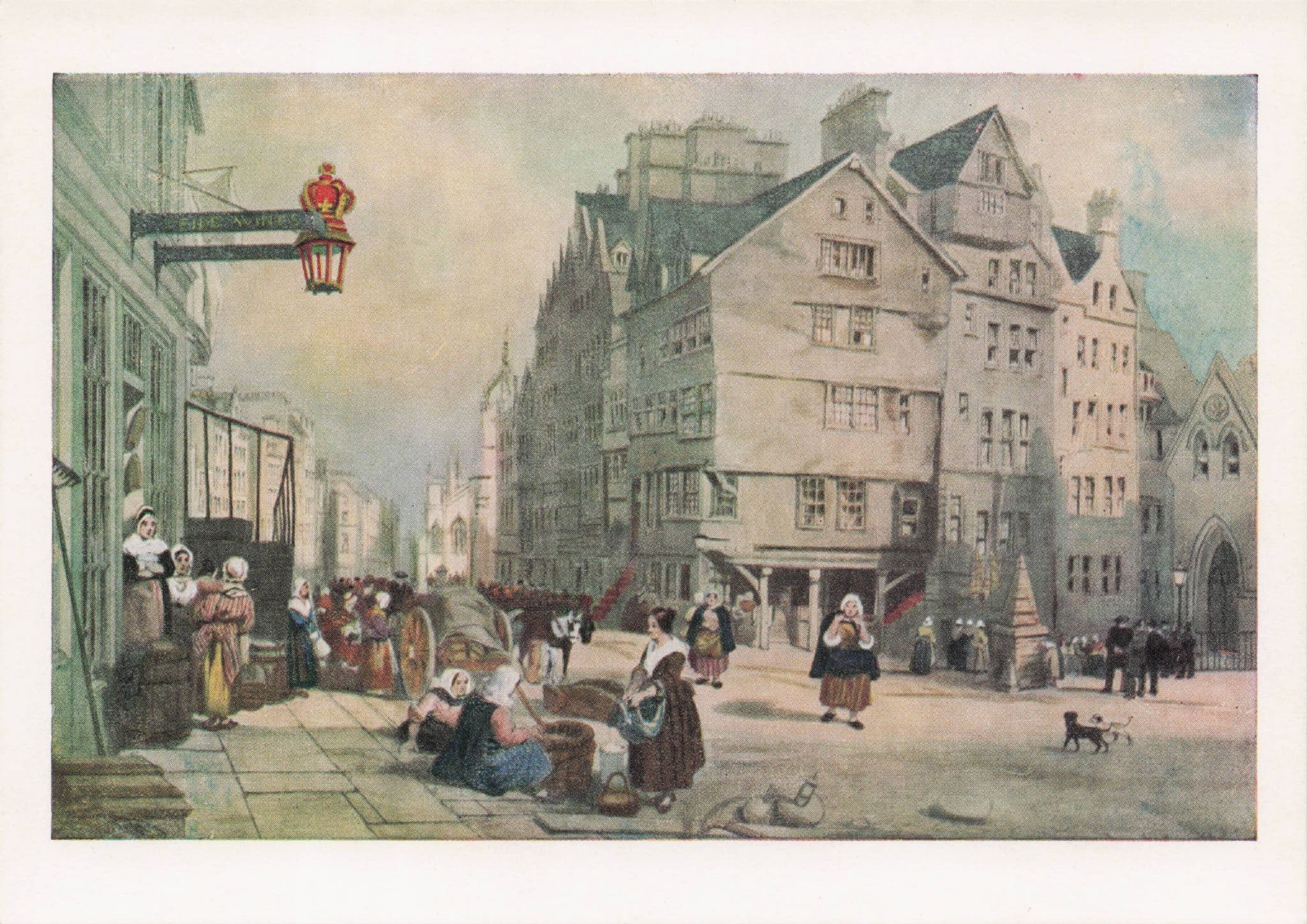 Old Bowhead Lawnmarket Edinburgh 1854 Scottish Painting postcard