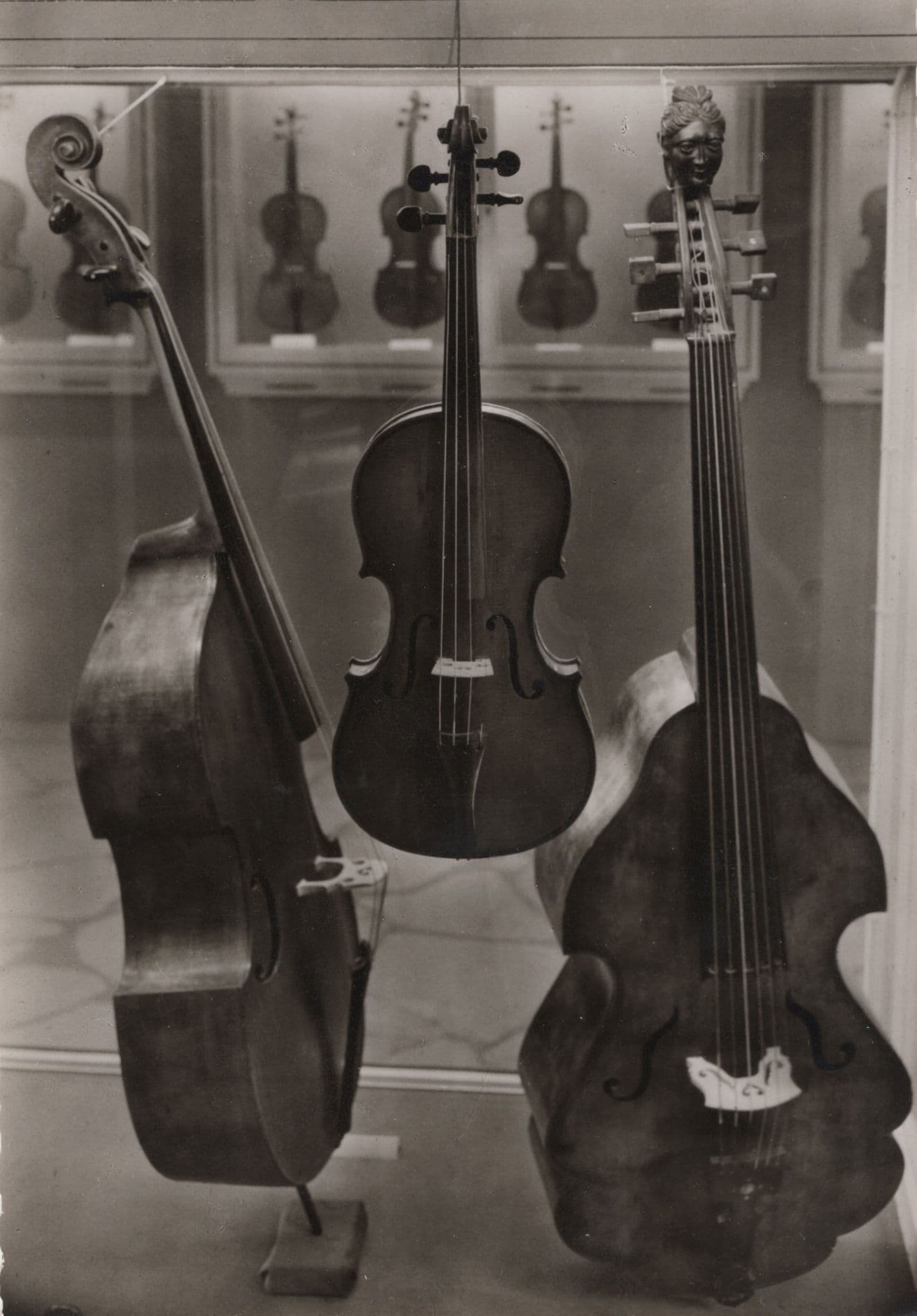 Old Cello Violins Bass Musical Instruments Mittenwald Museum German Postcard