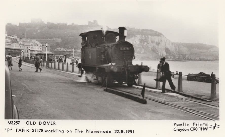 Old Dover Railway Tank 31178 P Train on Promenade 1951 Postcard