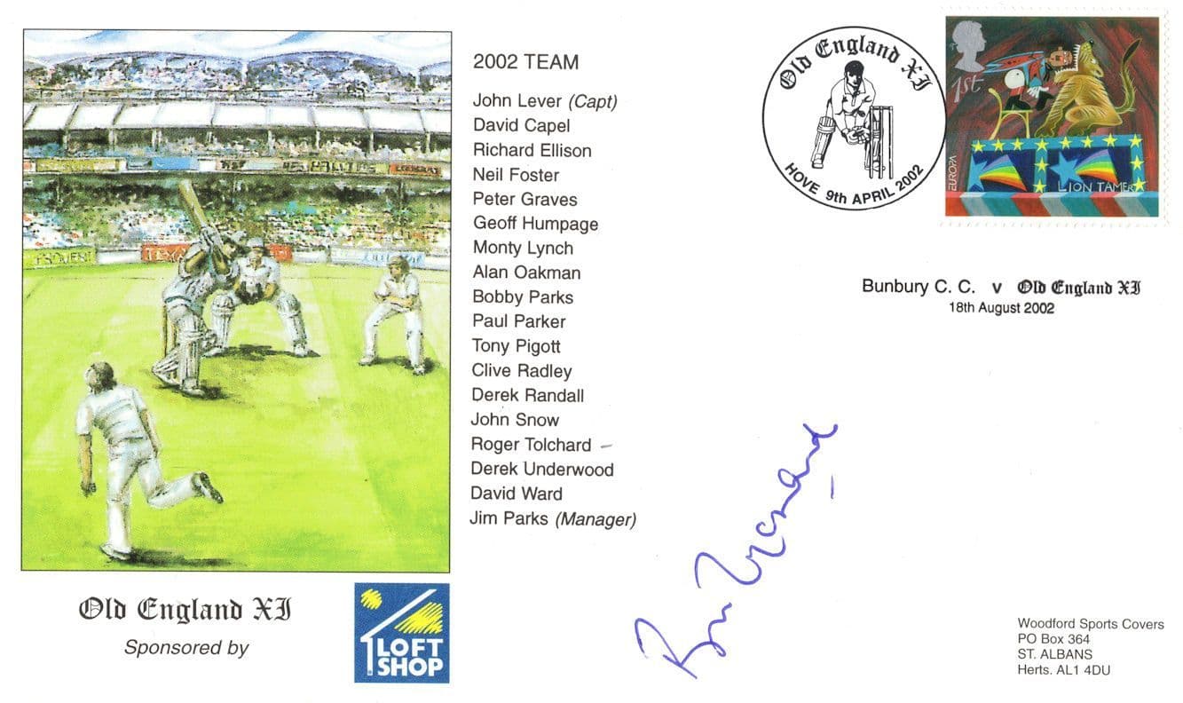 Old England XI Cricket Unidentified Hand Signed 2002 FDC