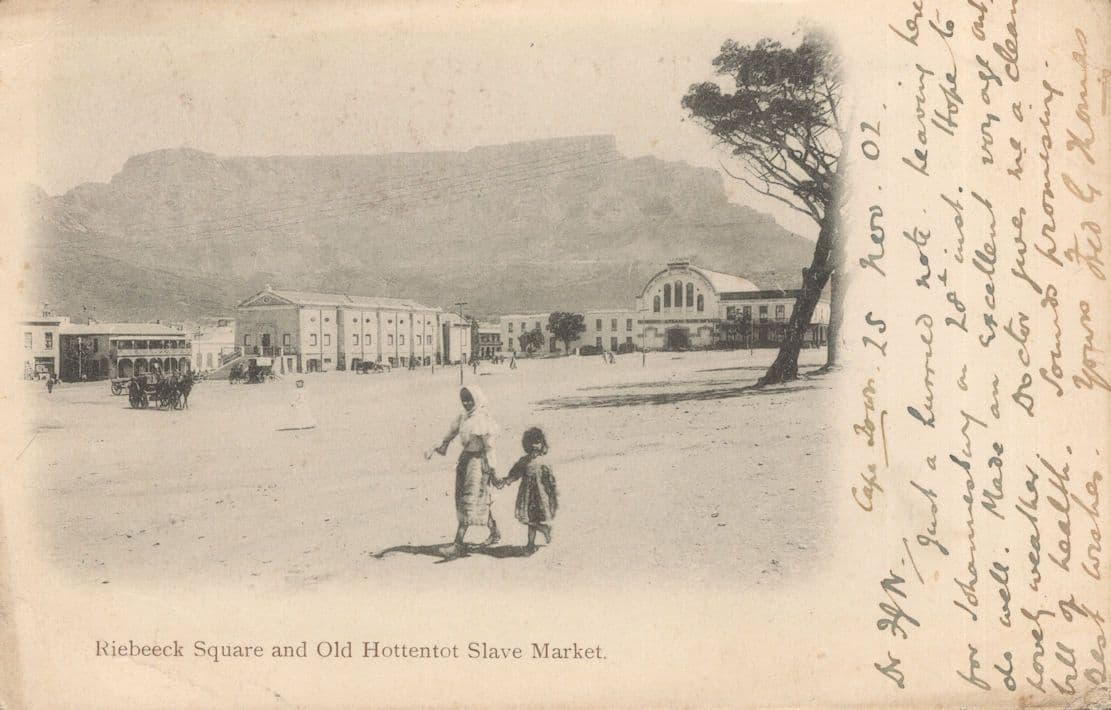 Old Hottentot Slave Market South Africa 1902 Rare Antique Postcard