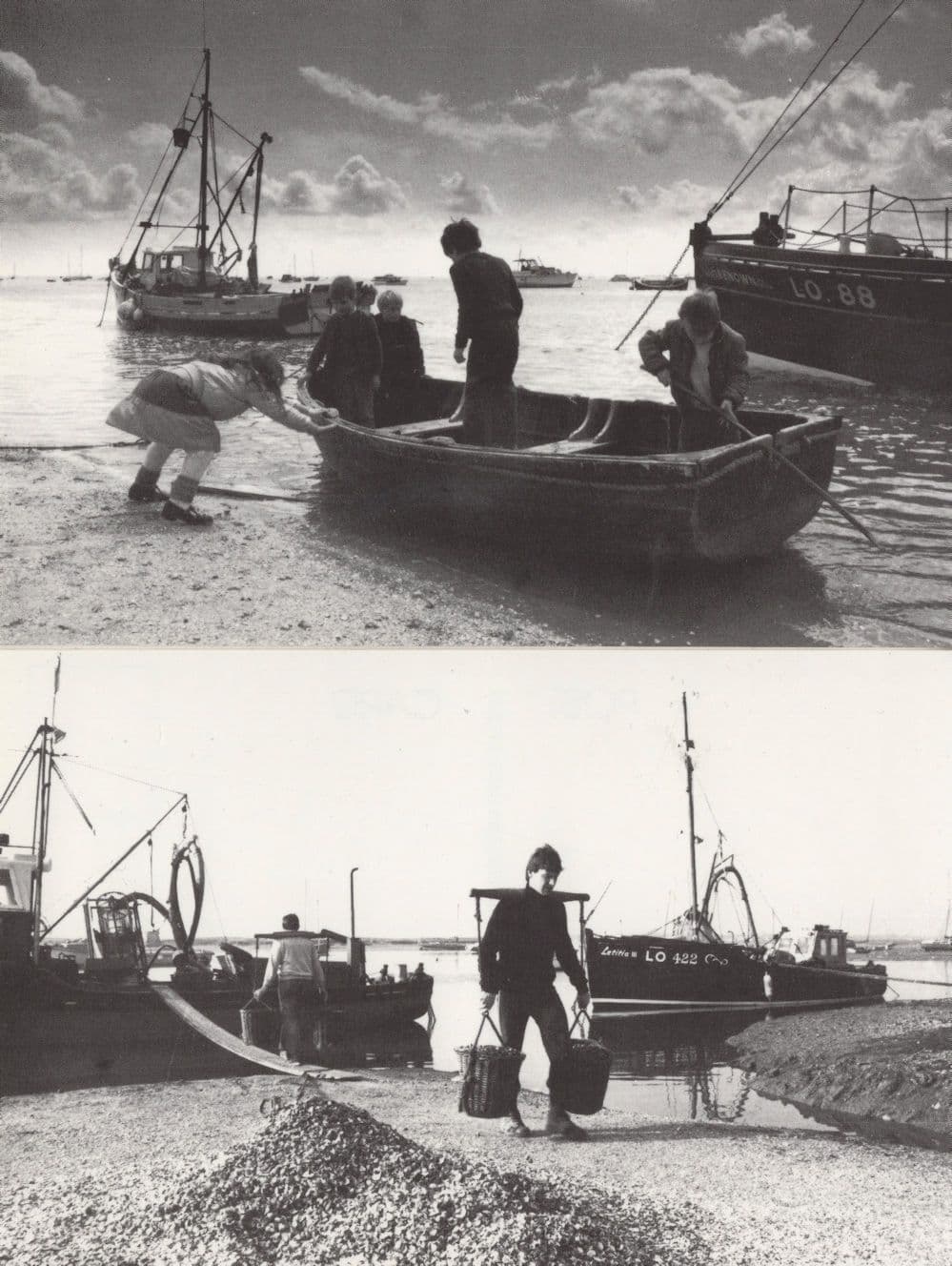 Old Leigh Carrying In The Cockles Stowaways Fishing 2x Postcard s