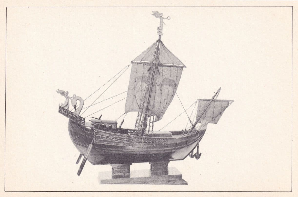 Old Roman Merchant Ship Boat Model Israel Museum Postcard