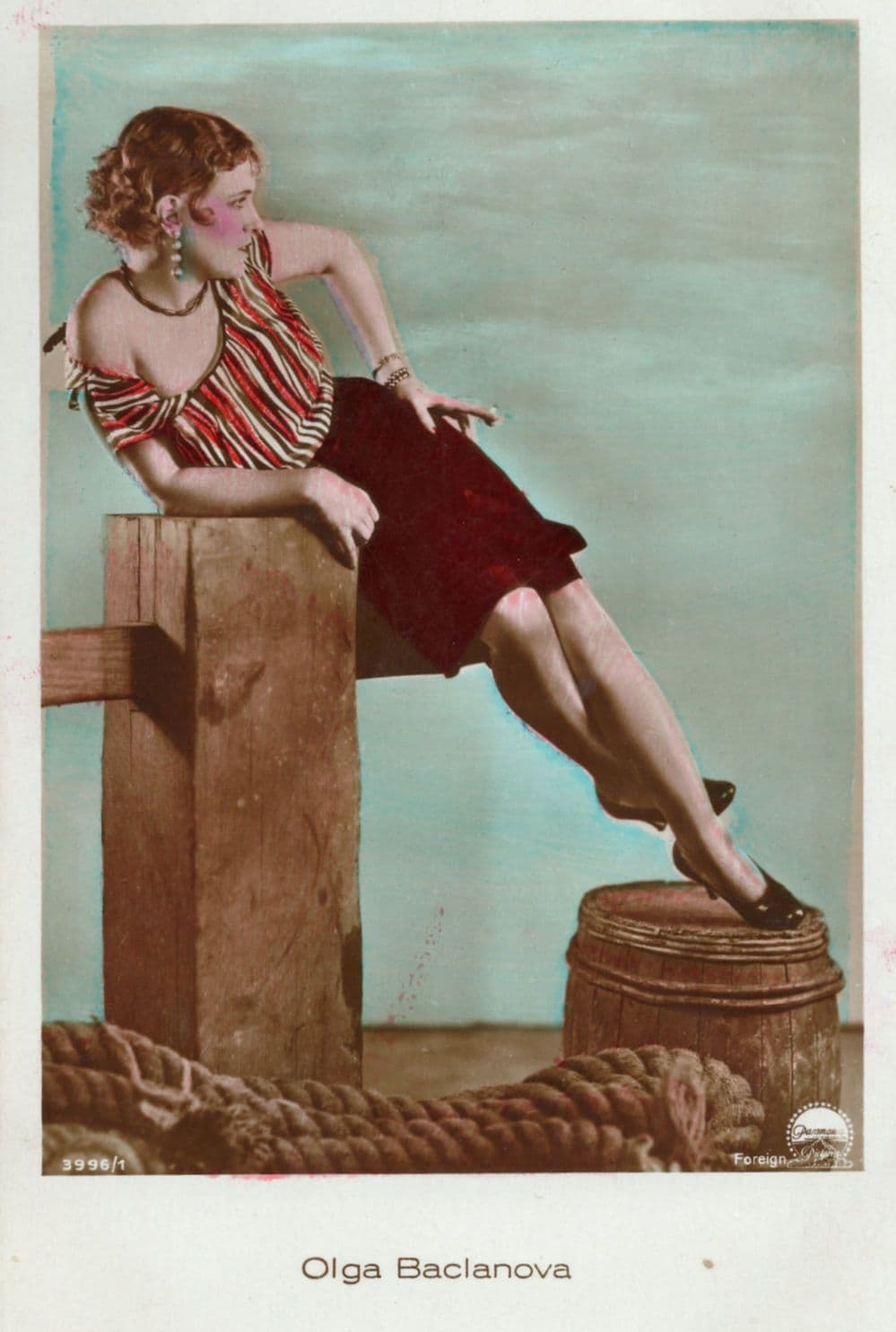 Olga Baclanova Film Actress Hand Coloured Tinted Real Photo Postcard
