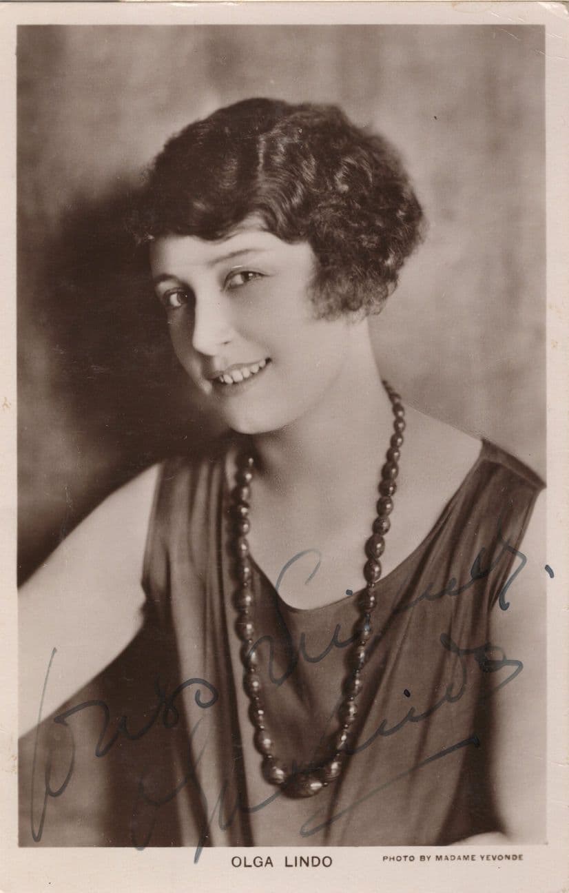 Olga Lindo Antique Hand Signed Photo