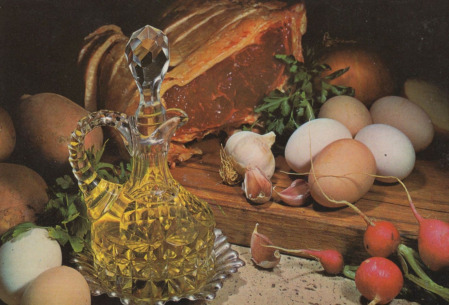 Olive Oil Broken Eggs Onions Rare French Postcard