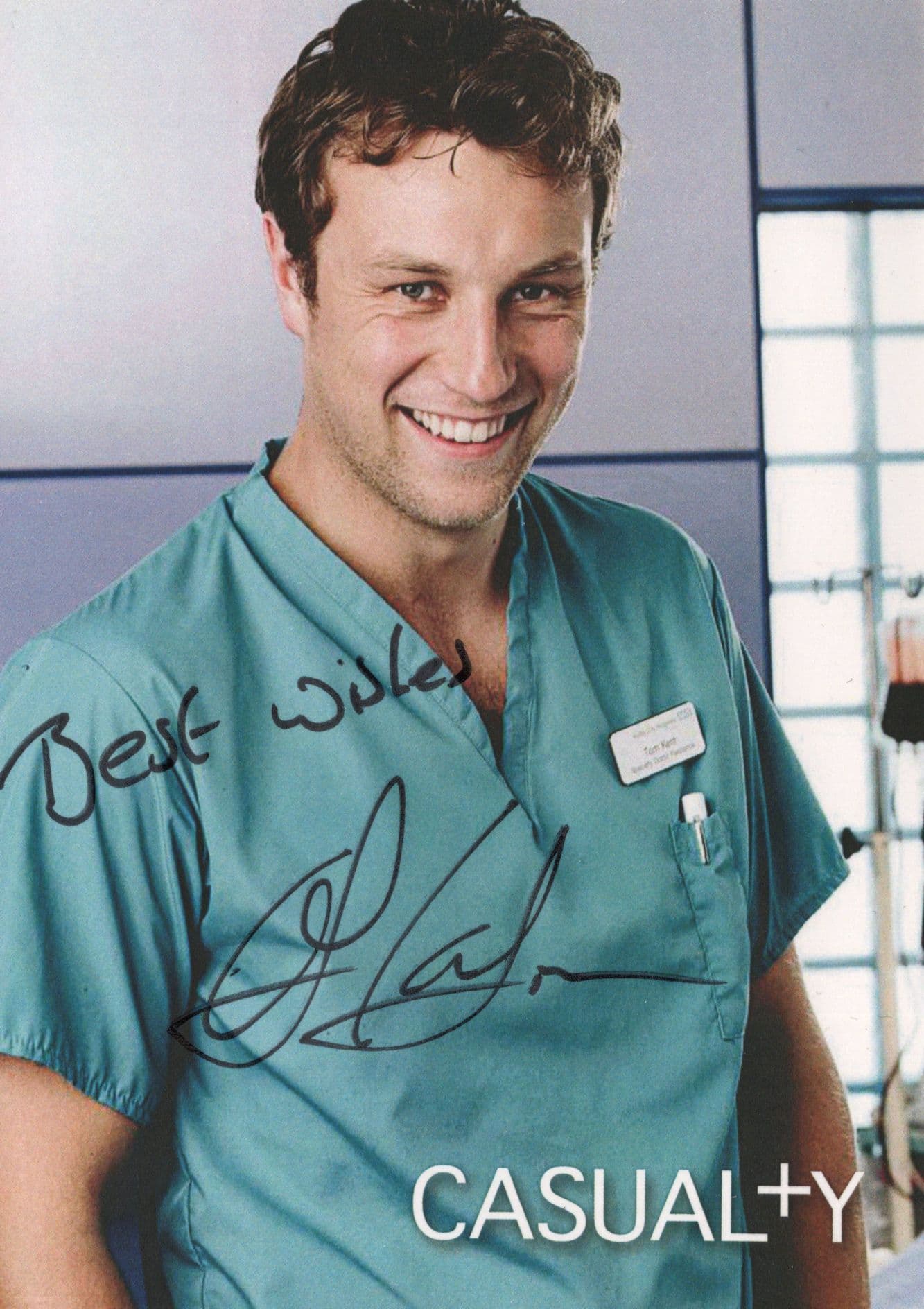 Oliver Coleman Casualty RARE Hand Signed Cast Card Photo