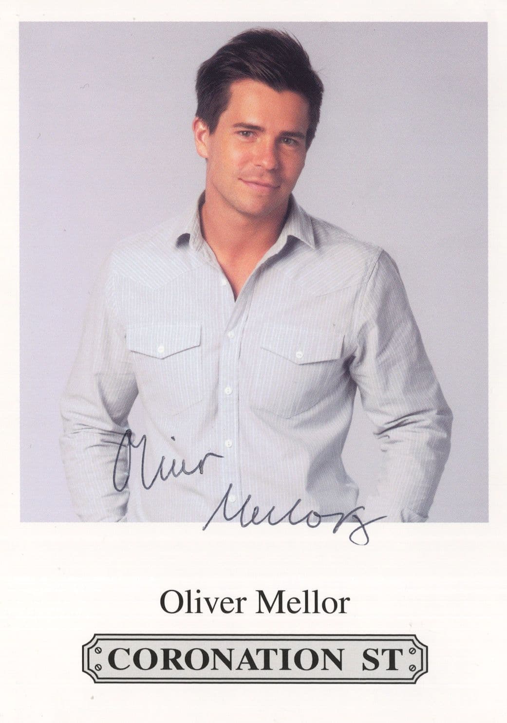 Oliver Mellor Coronation Street ITV Hand Signed Cast Card Photo