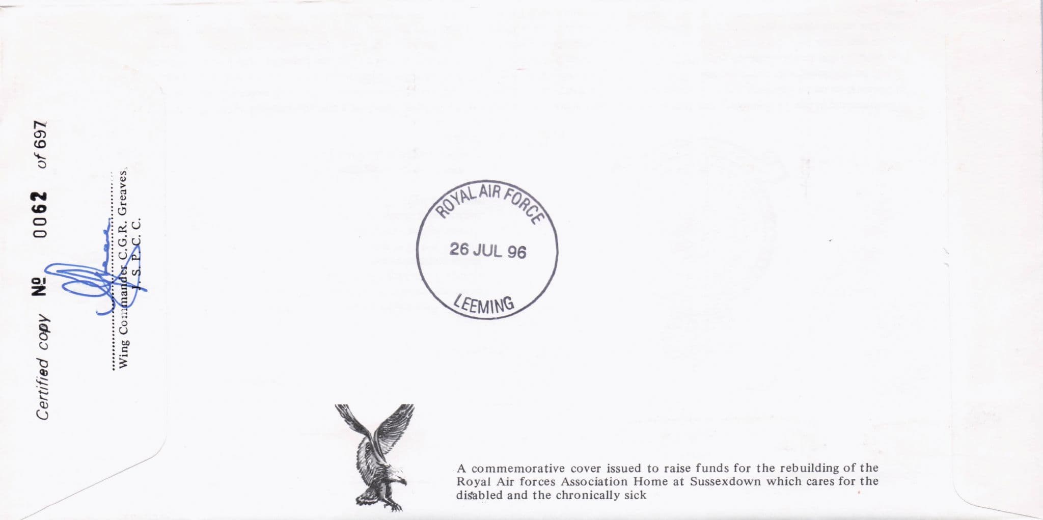 Olympics Games Sport 1996 Military Squadrons Of The Royal Air Force Hand Signed FDC