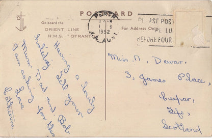 On Board The RMS Otranto Orient Line Ship Old Postcard