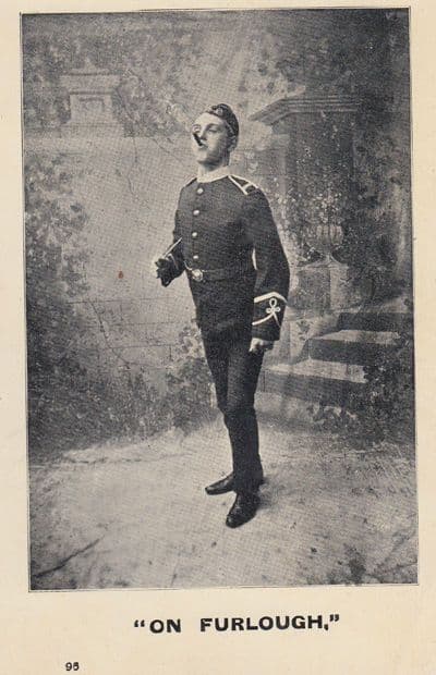 On Furlough Unpaid Military Leave Smoking Antique 1905 Advertising Postcard