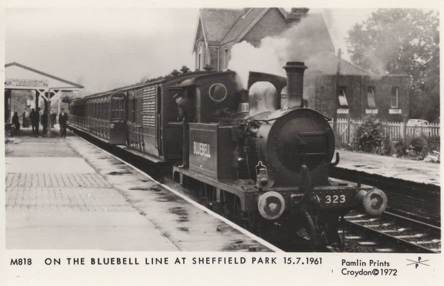 On The Bluebell Line at Sheffield Park Station Railway Postcard