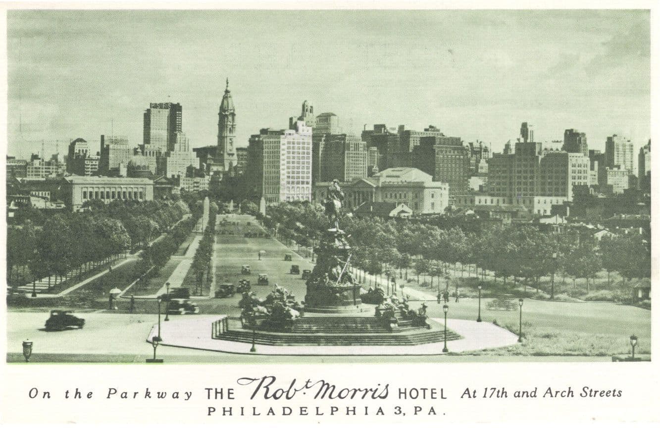 On The Parkway Of Rob Morris Hotel Philadelphia USA Mint Old Postcard