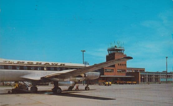 Oneida Airport Rome to New York Fly Mohawk Plane Postcard