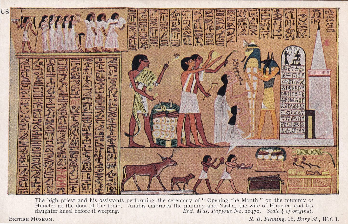 Opening The Mouth Greek Ceremony Hunefer Greece Mummy Mural Postcard