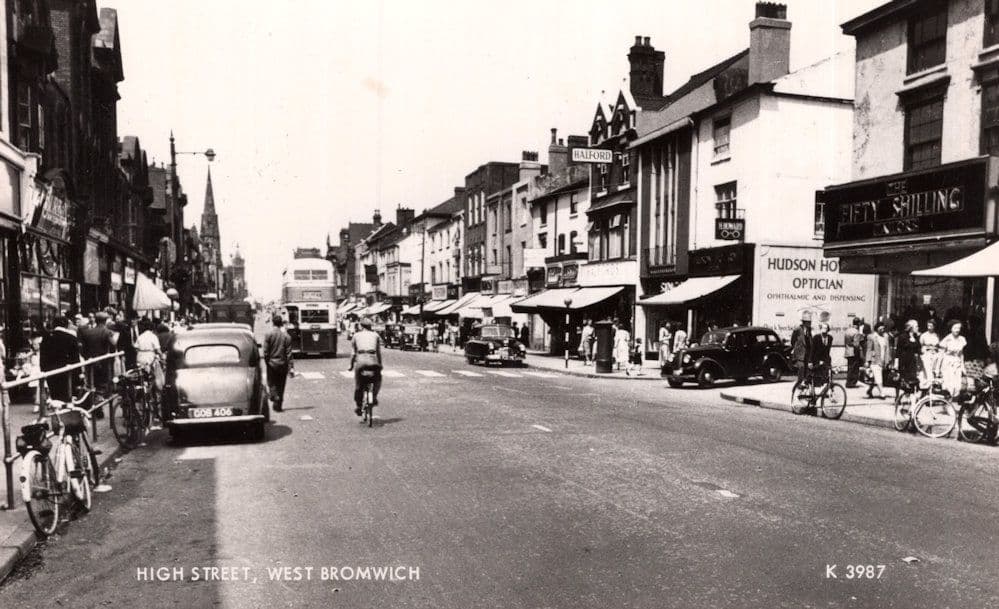 Opticians Shilling Coin Shop High Street West Bromwich RPC Old Postcard