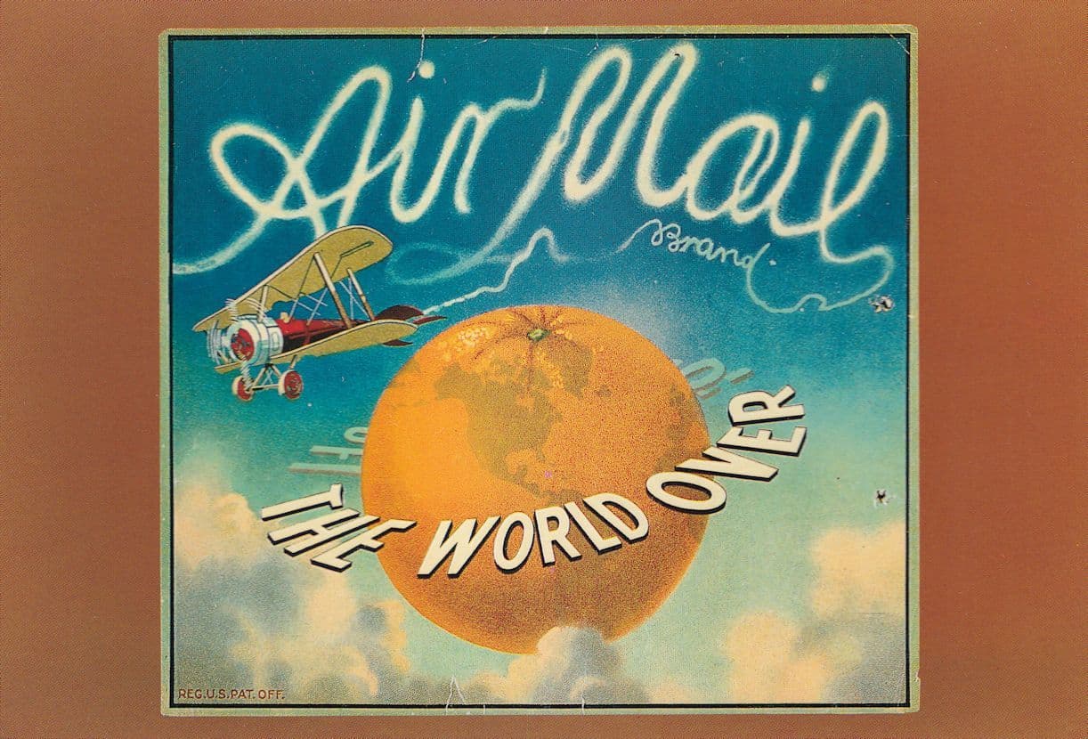 Orange The World Over Air Mail Brand Advertising Postcard