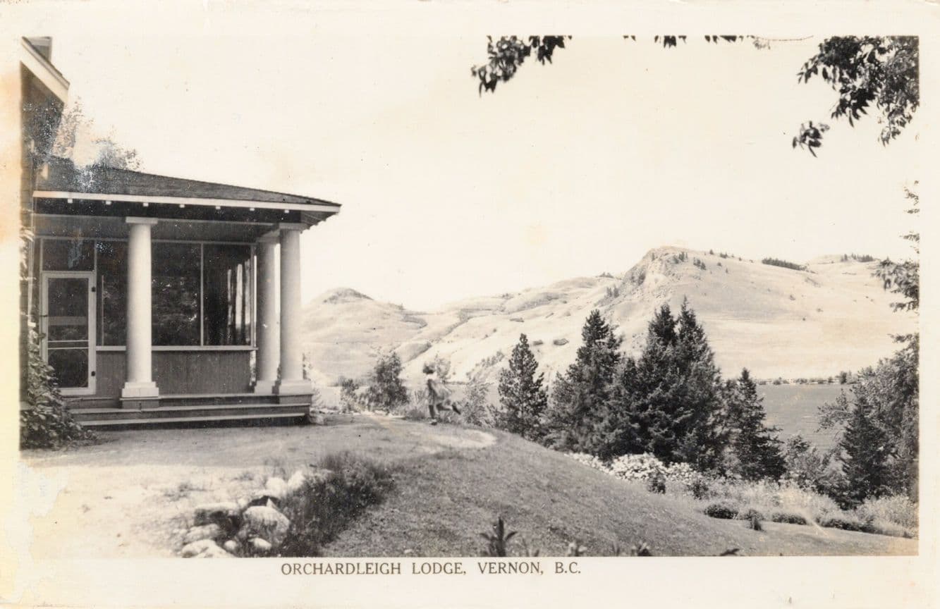 Orchardleigh Lodge Vernon BC Canada Real Photo Postcard