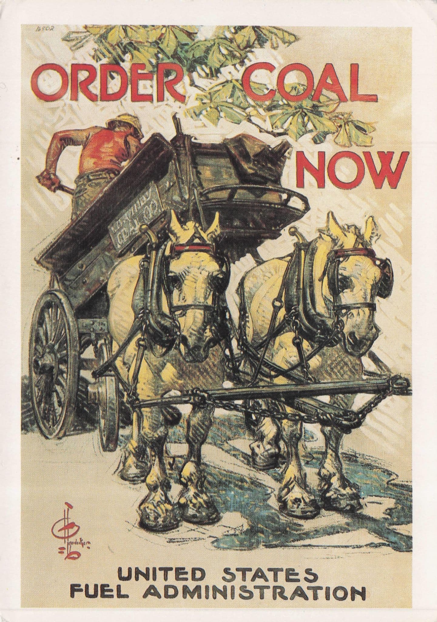 Order Coal Now USA War Fuel Advertising Poster Postcard