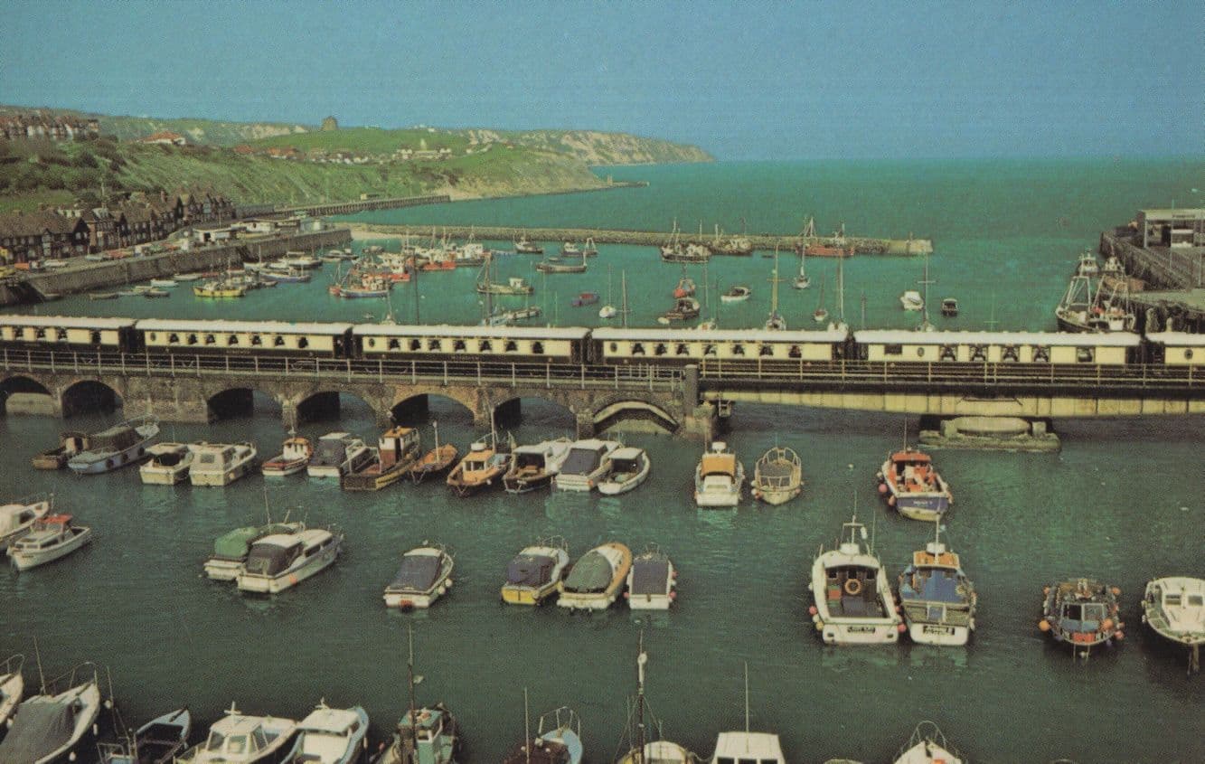 Orient Express Train at Folkestone Harbour For Sealink Ferry Postcard