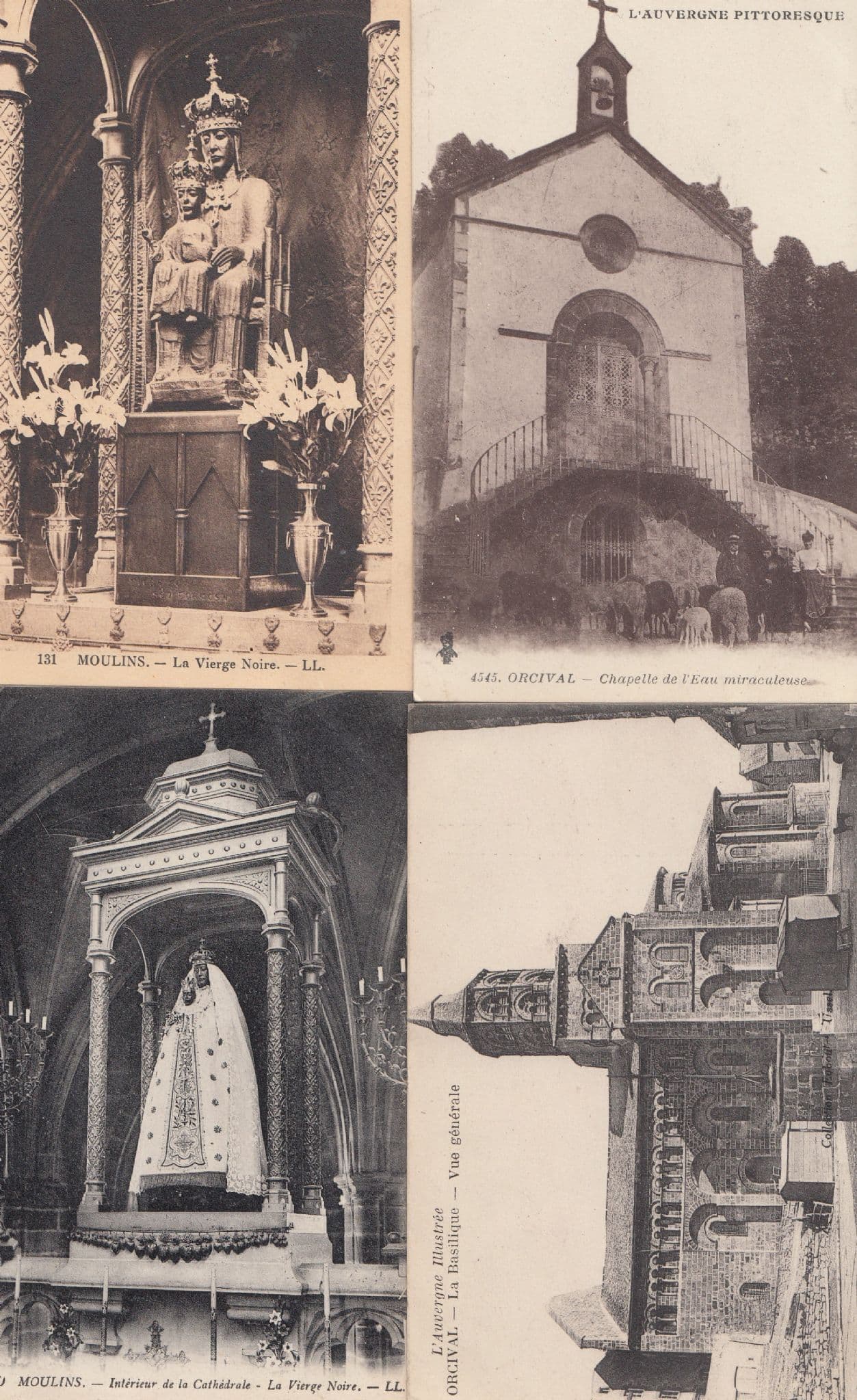 Orvival Chapelle Moulins Cathedrale 4x French Religious Postcard s