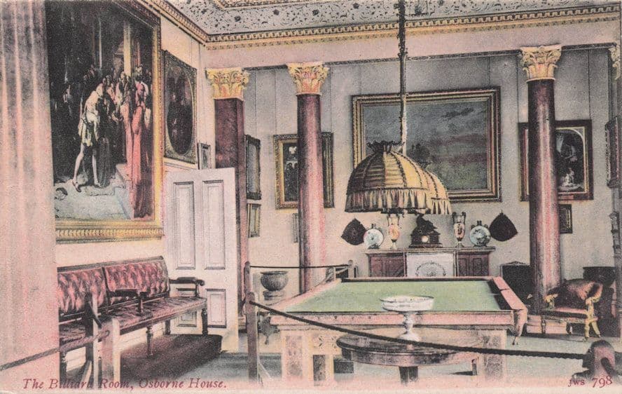 Osborne House Billiard Room Isle Of Wight Old Colour Postcard
