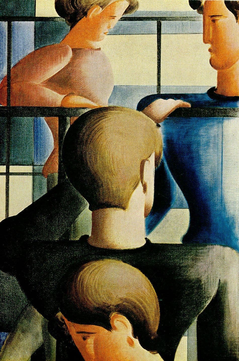 Oskar Schlemmer Gruppe Am Gelander 1931 Painting German Postcard