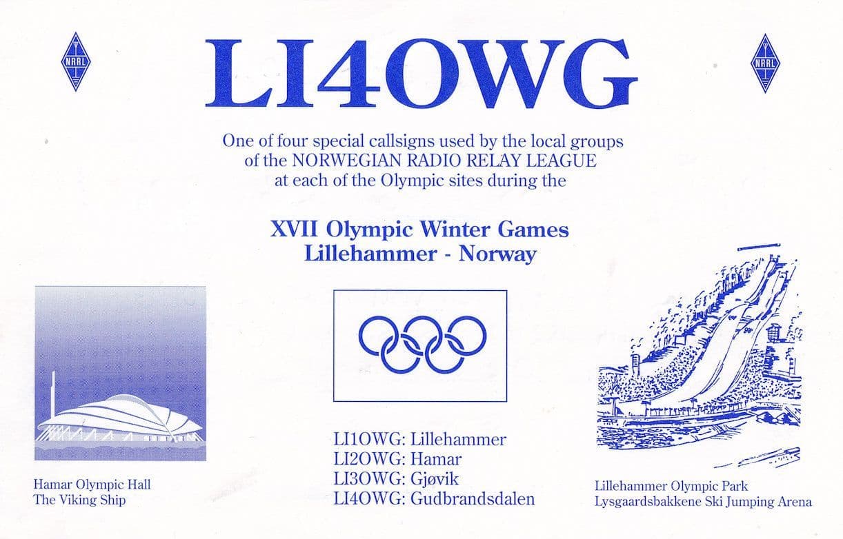 Oslo Olympic Games Norway Radio Station Postcard Style QSL Card