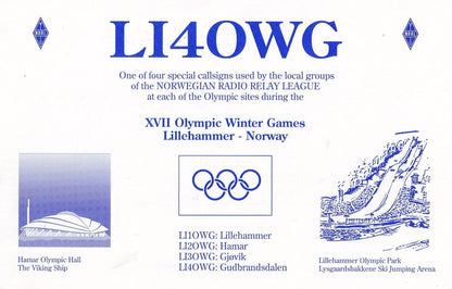 Oslo Olympic Games Norway Radio Station Postcard Style QSL Card
