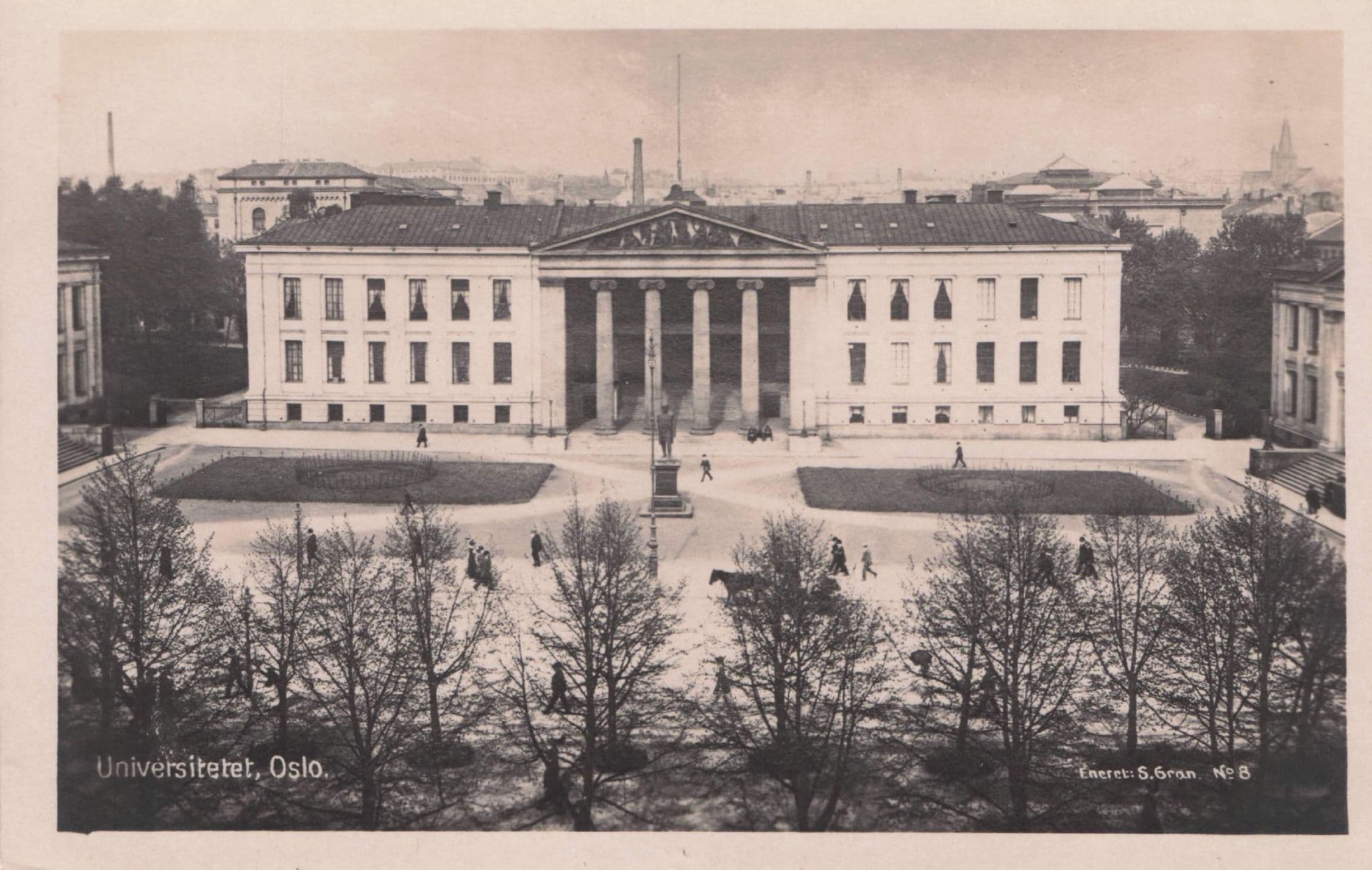 Oslo Universitet Norway University Grounds Aerial Old RPC Postcard
