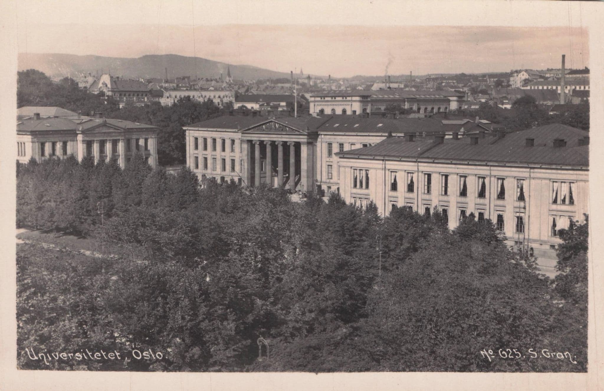 Oslo Universitet Norway University Rare Aerial Old RPC Postcard