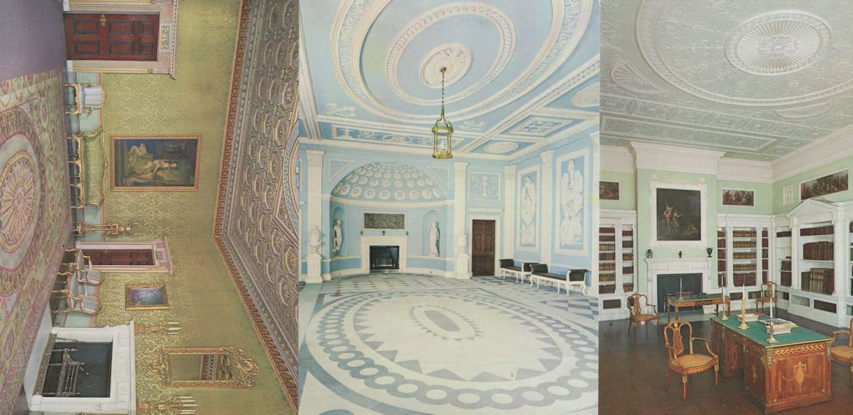 Osterley Park House Library Hall Drawing Room 3x Postcard s