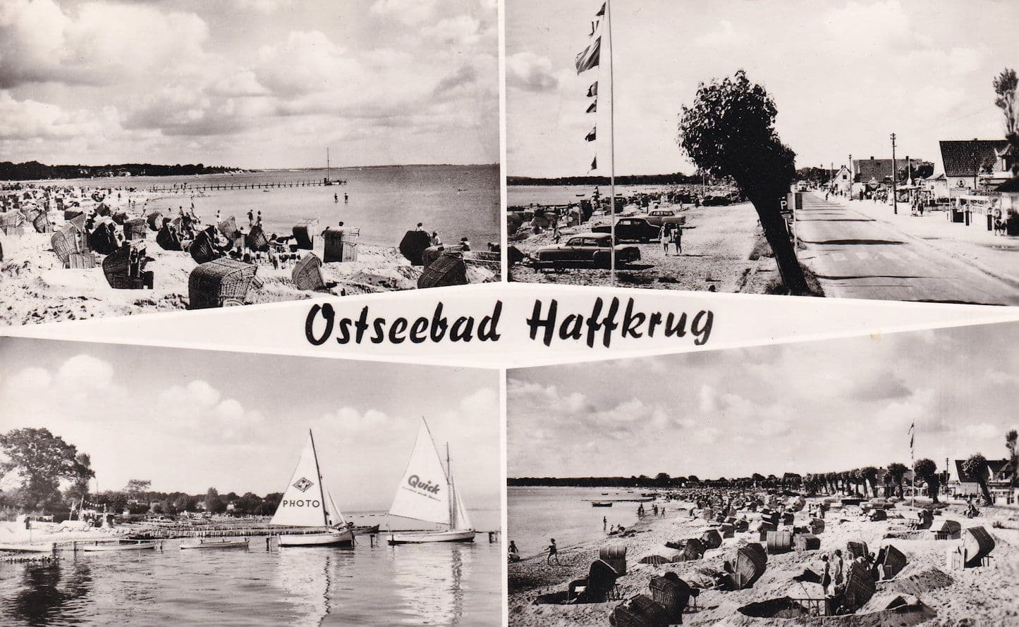 Ostseebad Haffkrug Agfa Camera Photo Advertising Boats Ships German RPC Postcard