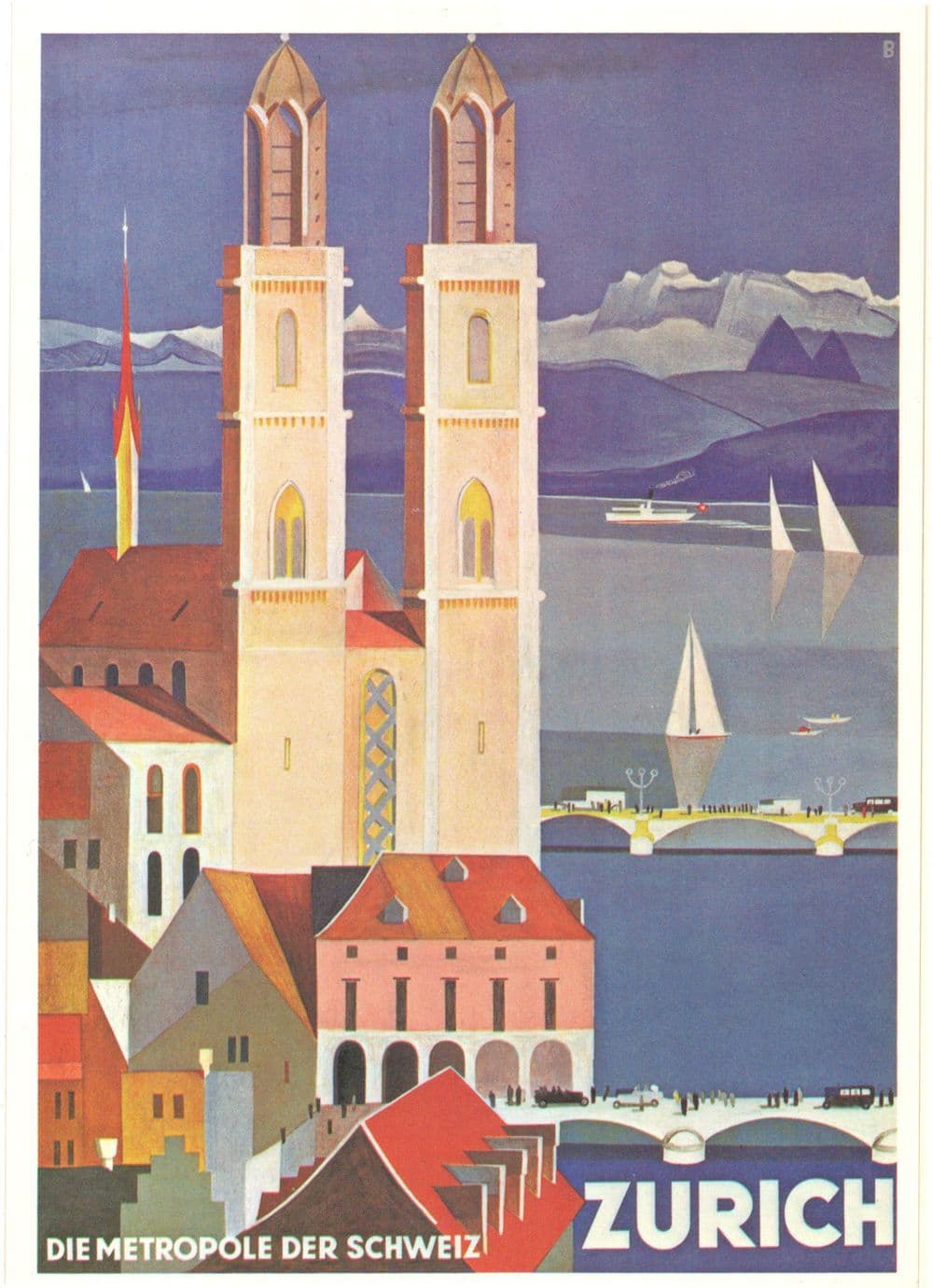 Otto Baumberger Plakat Fur Verkehrsverein Zurich Swiss Poster Postcard