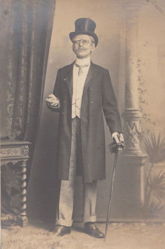 Our Boys Geoffrey Chambers Reading Victorian Theatre Manager Antique Postcard