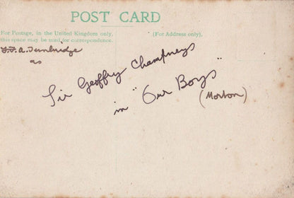 Our Boys Geoffrey Chambers Reading Victorian Theatre Manager Antique Postcard