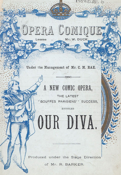 Our Diva Opera Comique Victorian London Theatre Programme