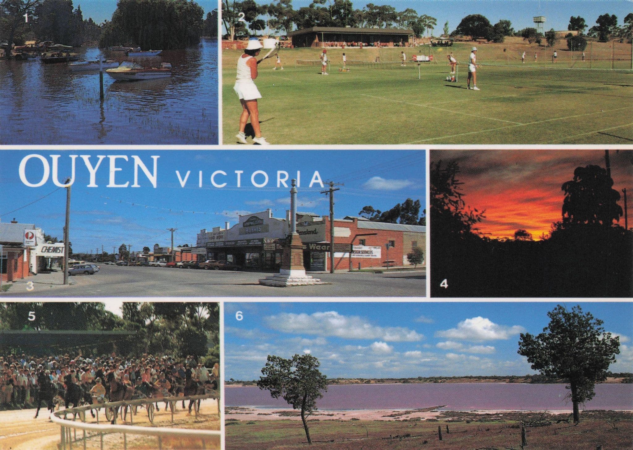 Ouyen Victoria Horse Racing Race Tennis Australia Postcard