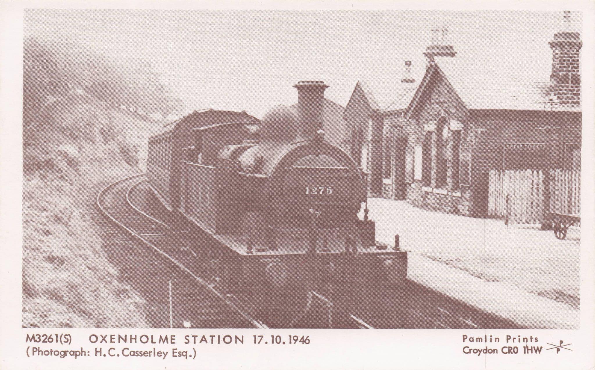 Oxenholme Old Train at Railway Station in 1946 Pamlin Prints Postcard