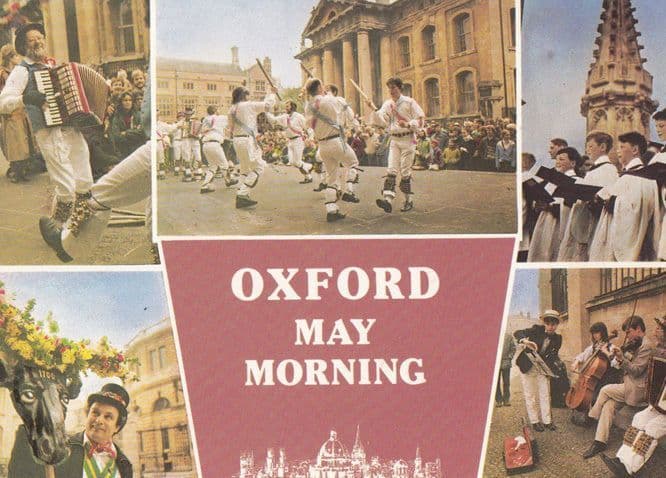 Oxford May Morning Morris Dancers Postcard